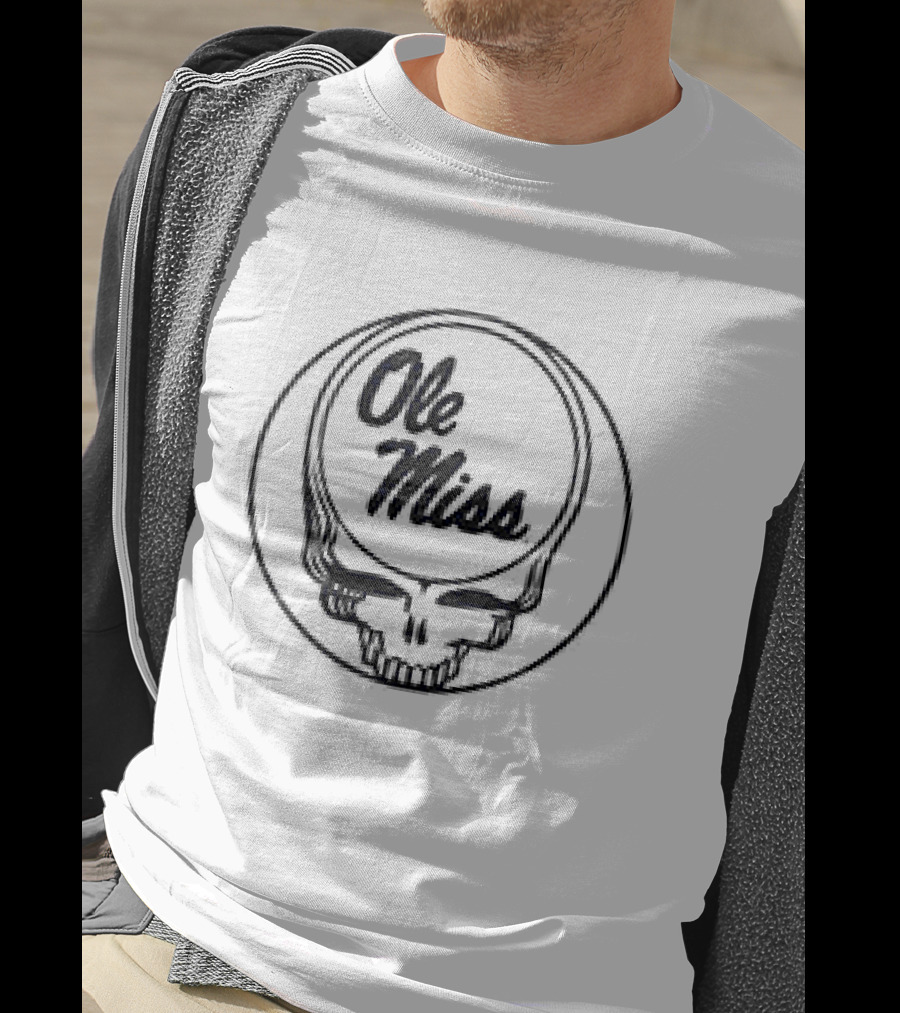 Grateful Dead Ole Miss Rebels Basketball Collaboration Skull T-Shirt