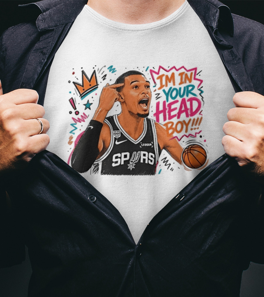 San Antonio Spurs Victor Wembanyama I'm In Your Head Boy Basketball Star T-Shirt