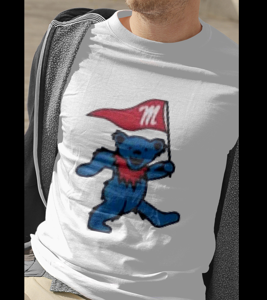 Grateful Dead Ole Miss Rebels Bears M Flag T-Shirt
