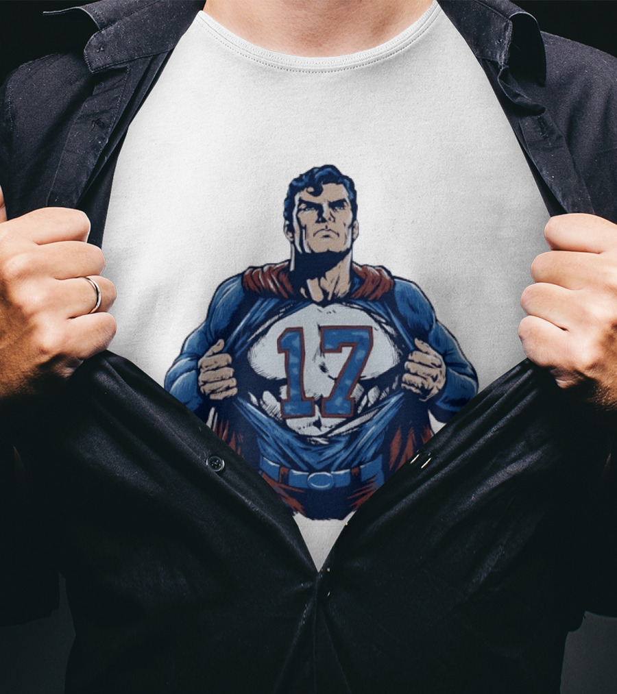 Superman Secret Identity 17 Josh Allen Buffalo Bills T-Shirt