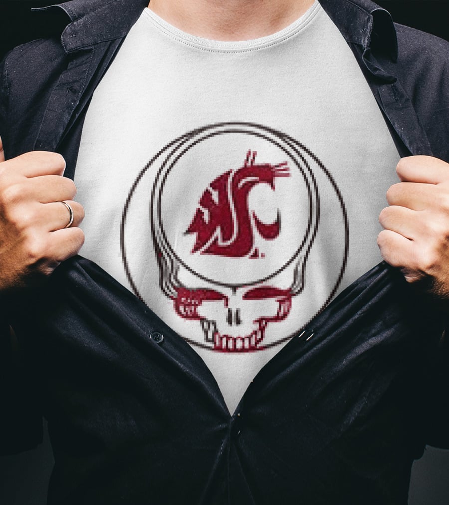 Grateful Dead Skull Washington State Cougars Collaboration T-Shirt