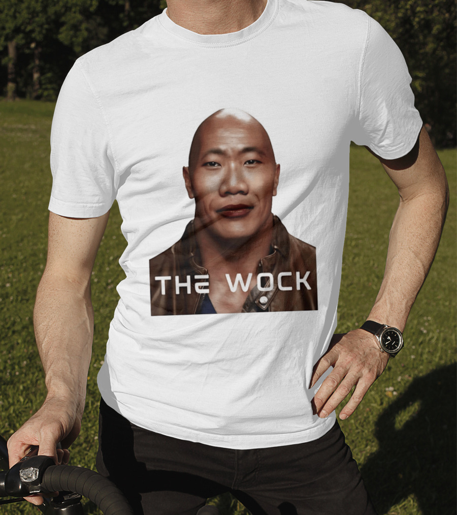 The Wock Parody Face Mashup The Rock And Wok T-Shirt
