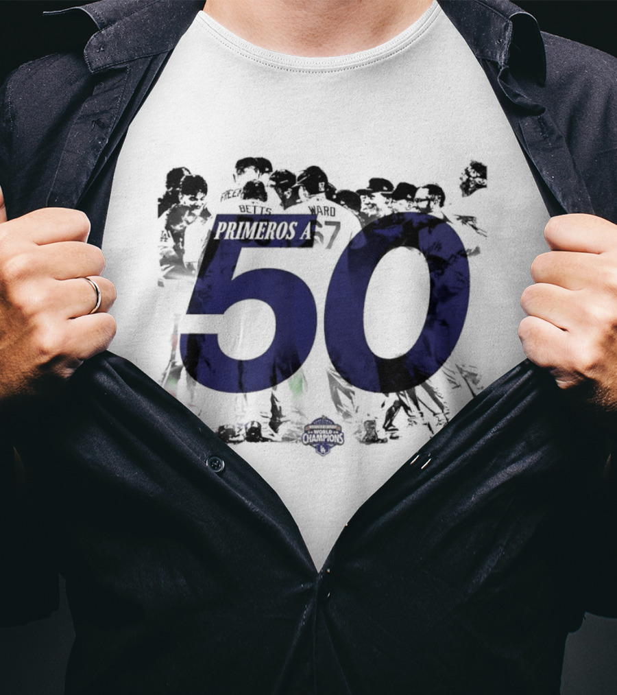 Los Angeles Dodgers Primeros 50 Win Milestone In 2023 MLB Season T-Shirt