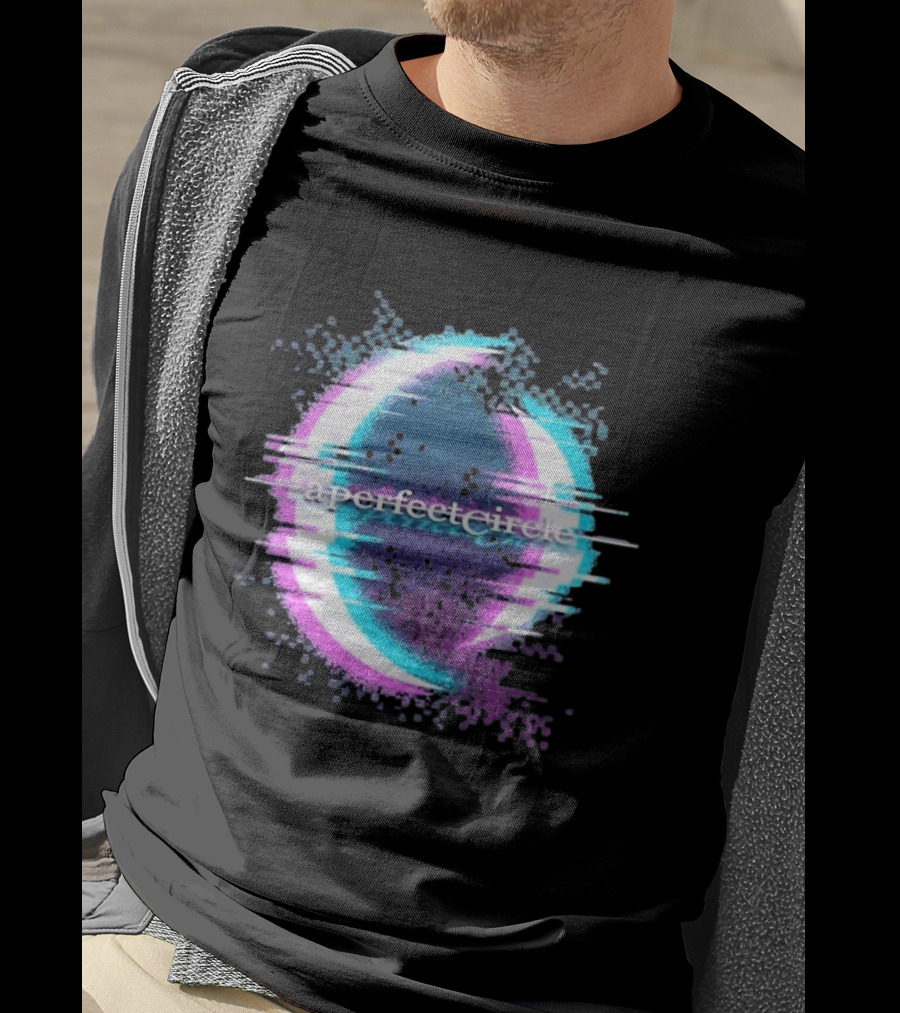 A Perfect Circle Neon Glitch Retro Aesthetic T-Shirt