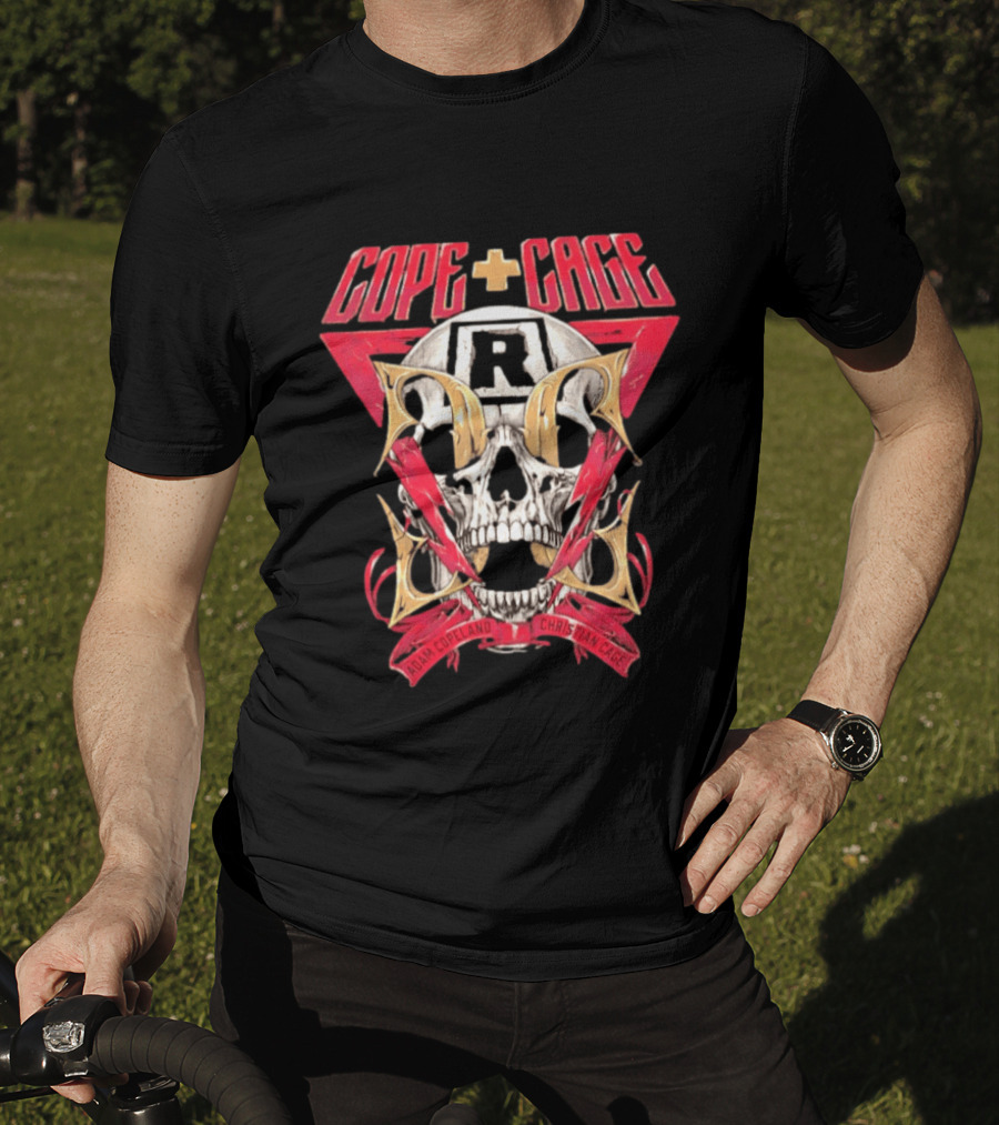 COPE CAGE Adam Copeland Christian Cage Skull R T-Shirt