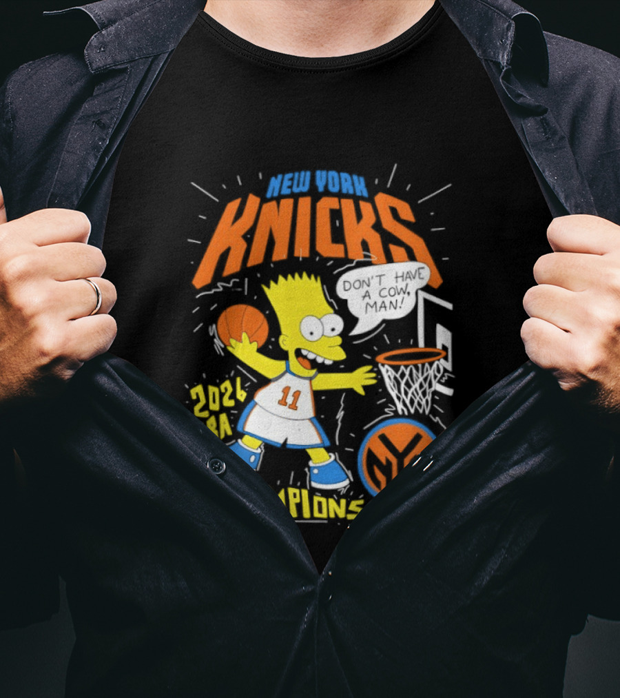 Bart Simpson Knicks 2026 NBA Champions Don't Have A Cow Man T-Shirt