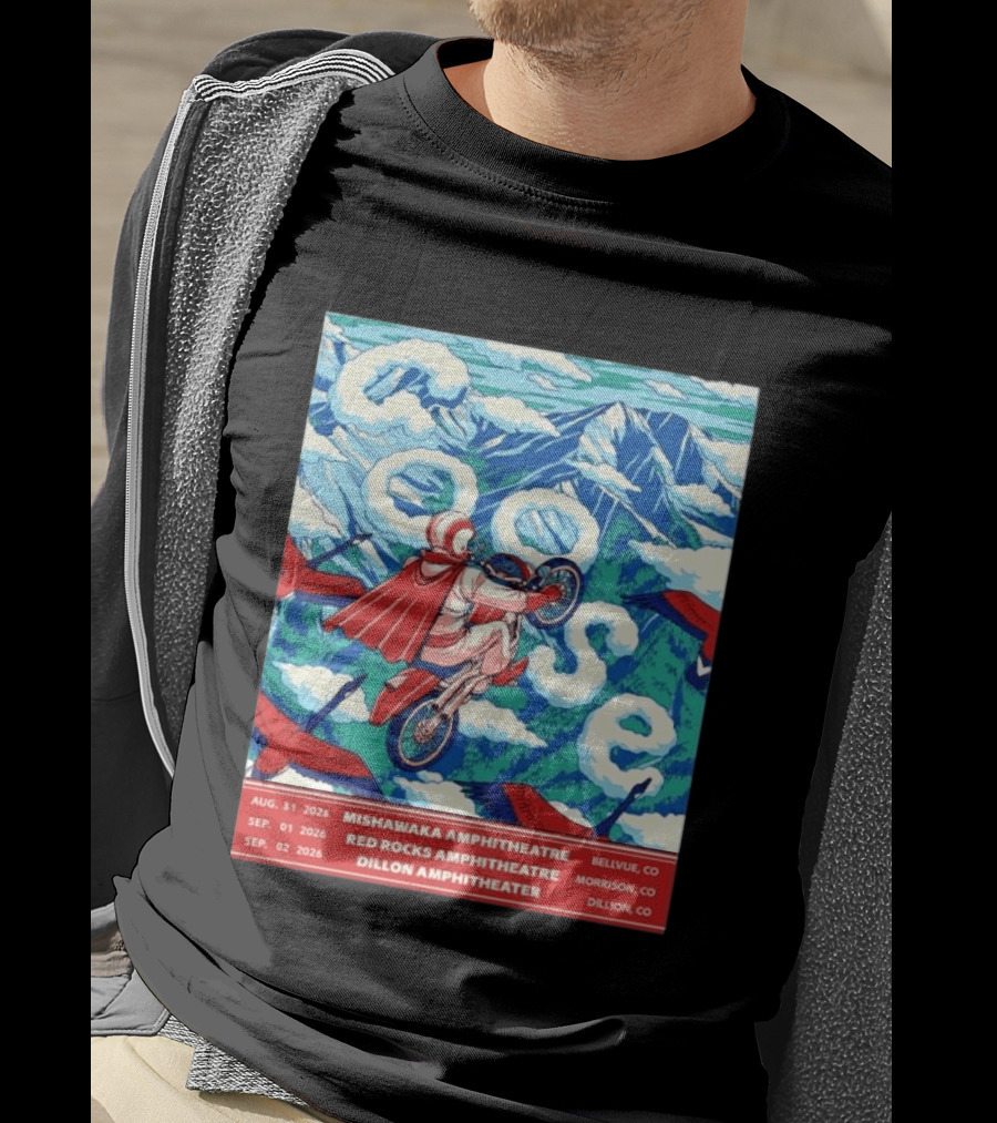 Goose Colorado Run 2026 Mishawaka Red Rocks Dillon Amphitheater August 31 To September 2 T-Shirt