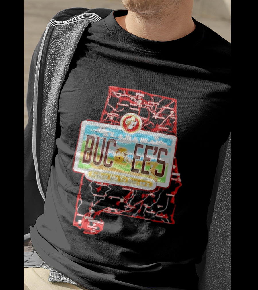 Buc Ee's Alabama Follow Me To Buc Ee's License Plate Map T-Shirt