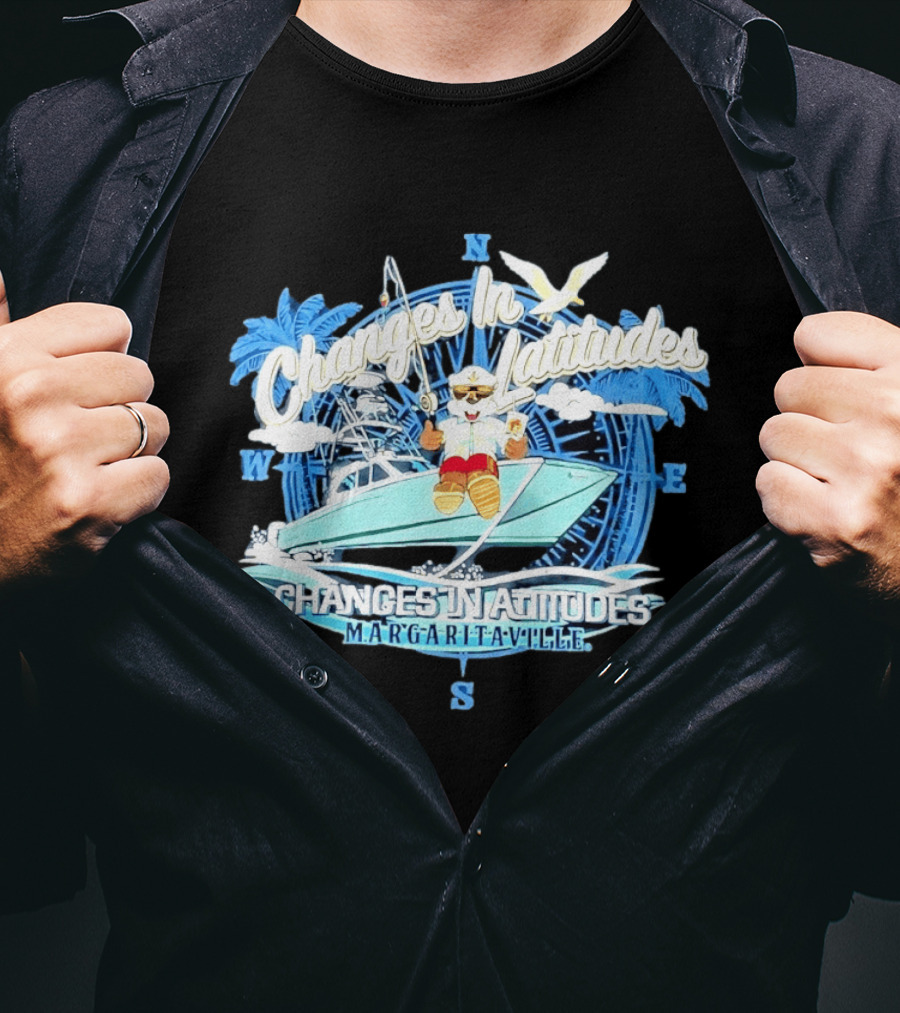 Buc Ee's Margaritaville Changes In Latitudes Tropical Boat Adventure T-Shirt