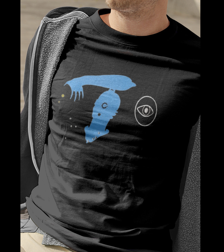 Candice For You Searcher Abstract Blue Silhouette With Eye T-Shirt