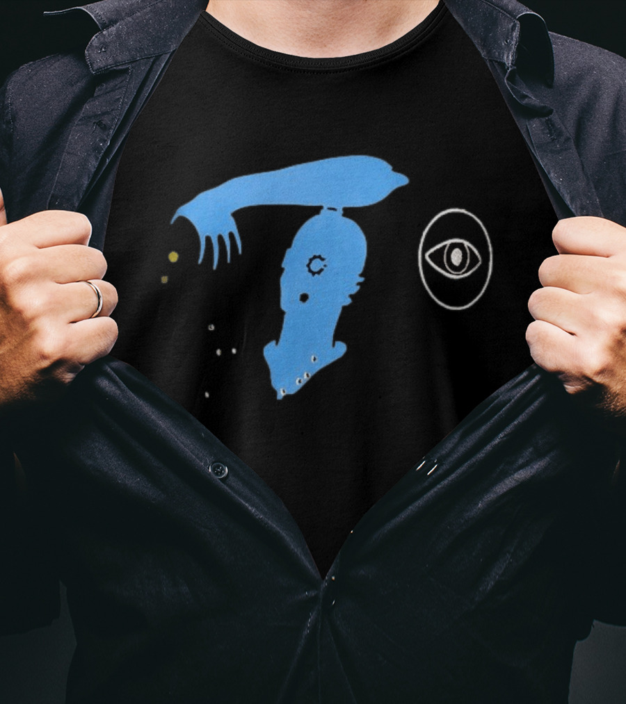 Candice For You Searcher Abstract Blue Silhouette With Eye T-Shirt