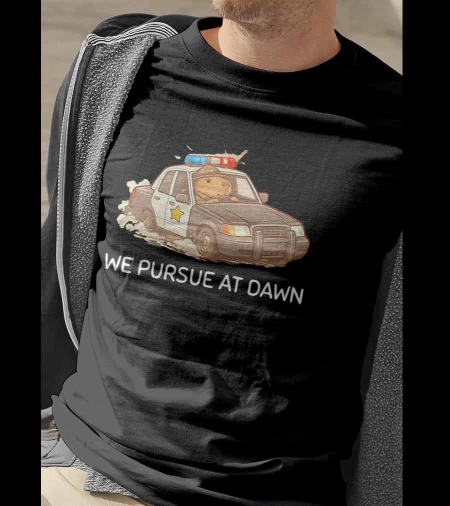 Capybara Police Car We Pursue At Dawn T-Shirt