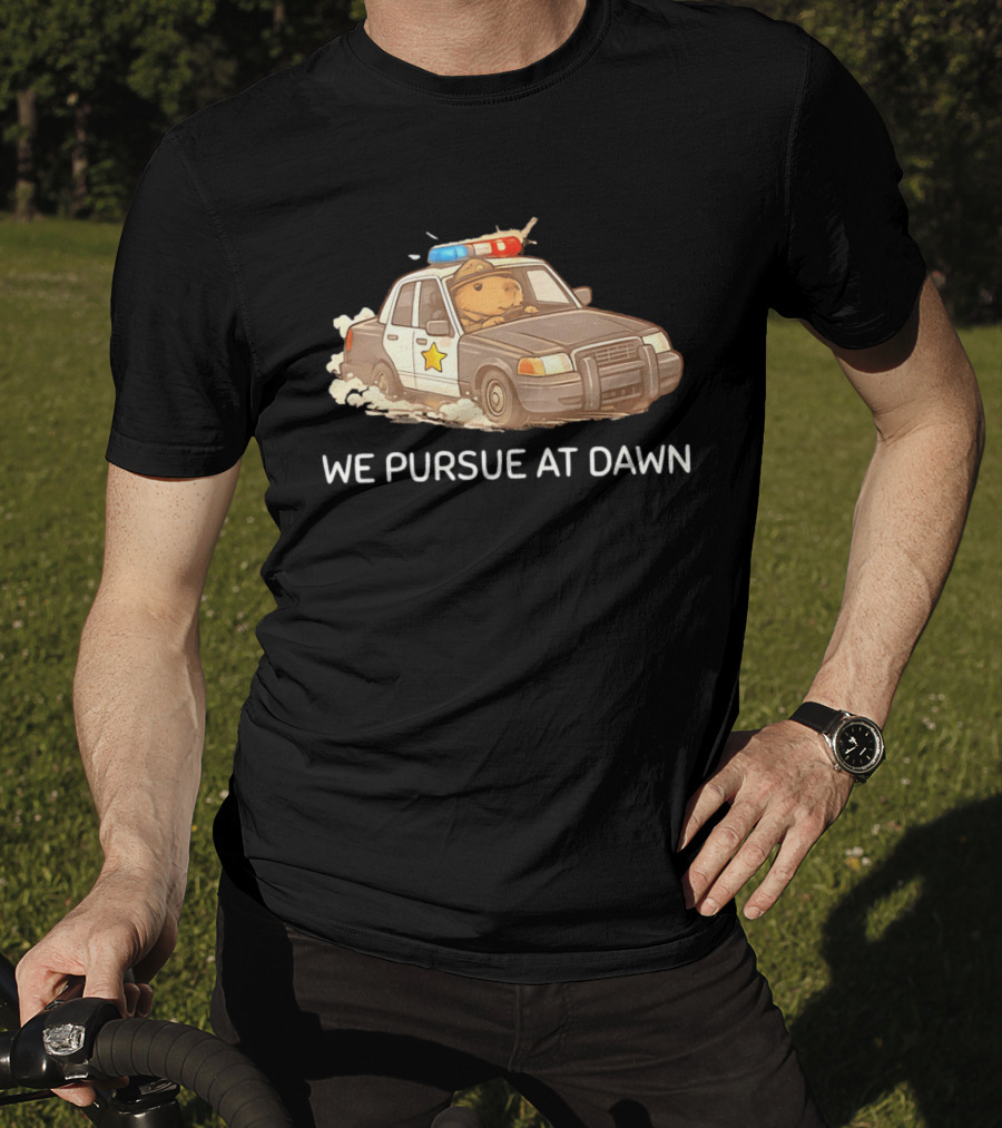Capybara Police Car We Pursue At Dawn T-Shirt