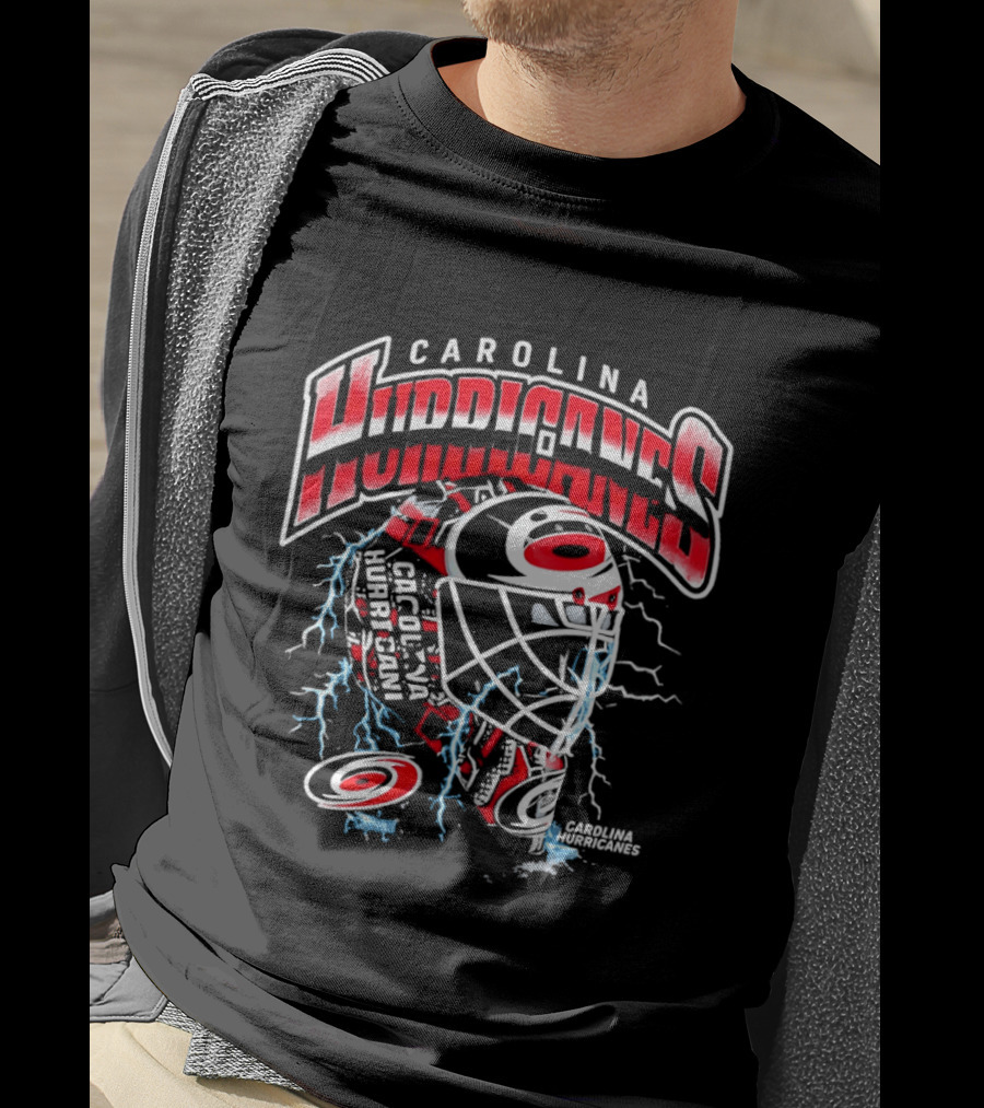 Carolina Hurricanes NHL Hockey Mask Lightning T-Shirt