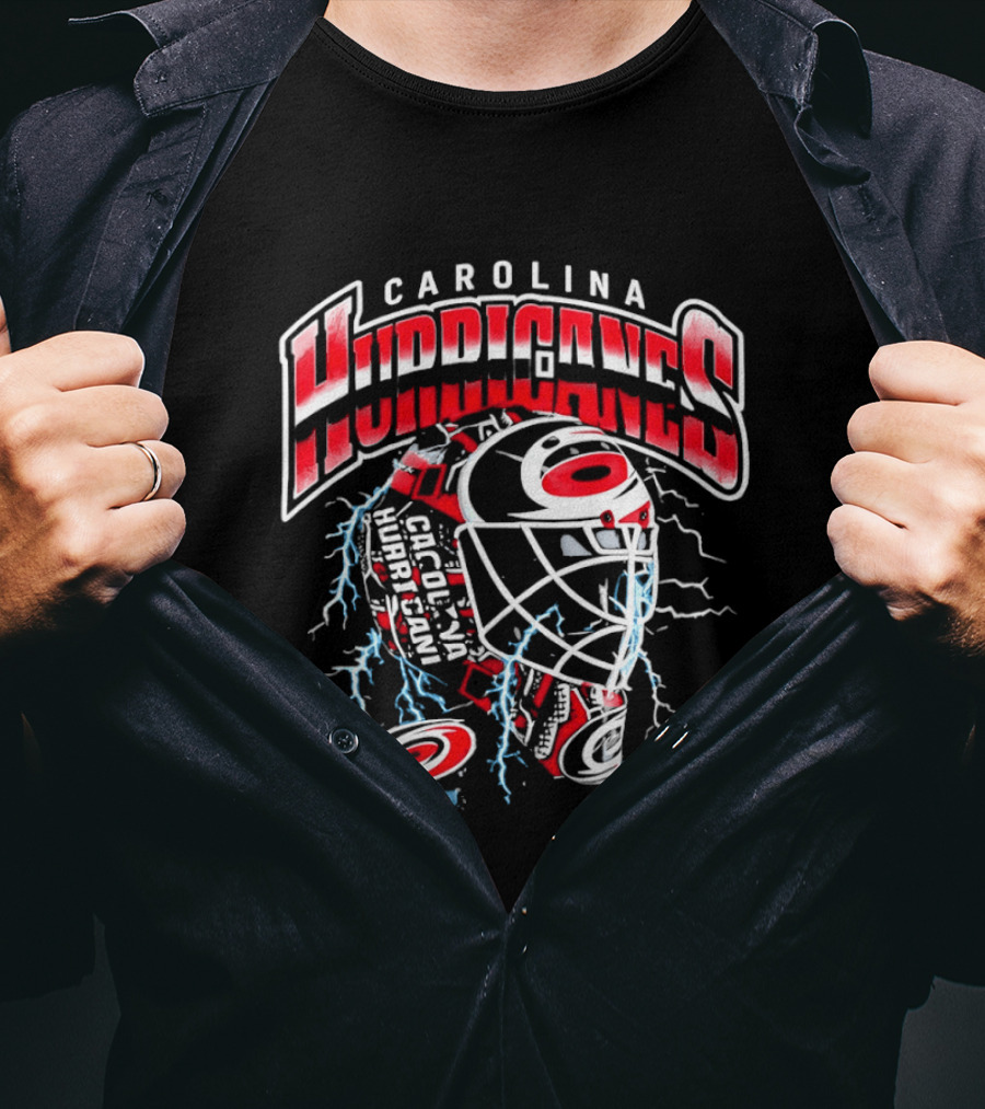 Carolina Hurricanes NHL Hockey Mask Lightning T-Shirt