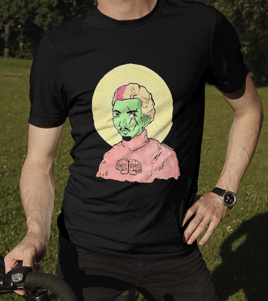 Chris Brown One Of Them Ones Tour 2026 Green Face Pink Hair Halo T-Shirt