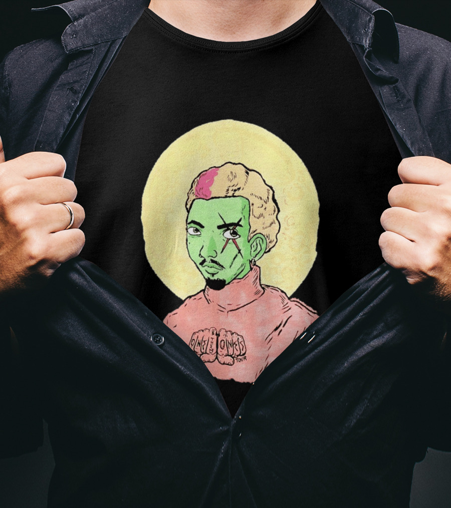 Chris Brown One Of Them Ones Tour 2026 Green Face Pink Hair Halo T-Shirt
