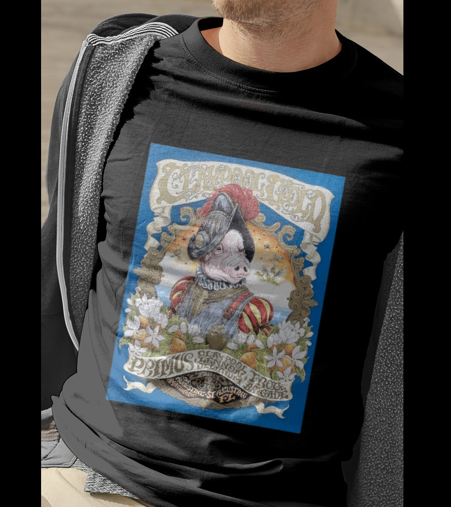 Claypool Gold Primus Claypool Lennon Delirium Frog Brigade St Augustine FL 2026 Event June 19 St Augustine Amphitheatre T-Shirt
