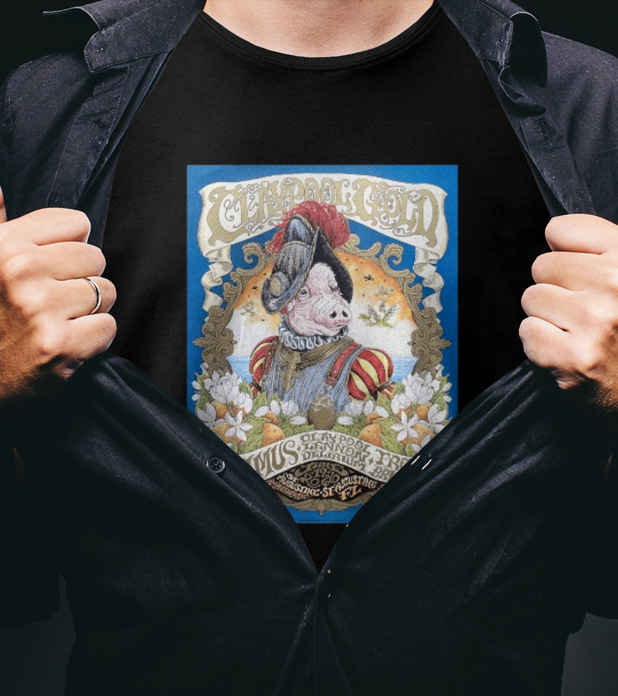 Claypool Gold Primus Claypool Lennon Delirium Frog Brigade St Augustine FL 2026 Event June 19 St Augustine Amphitheatre T-Shirt