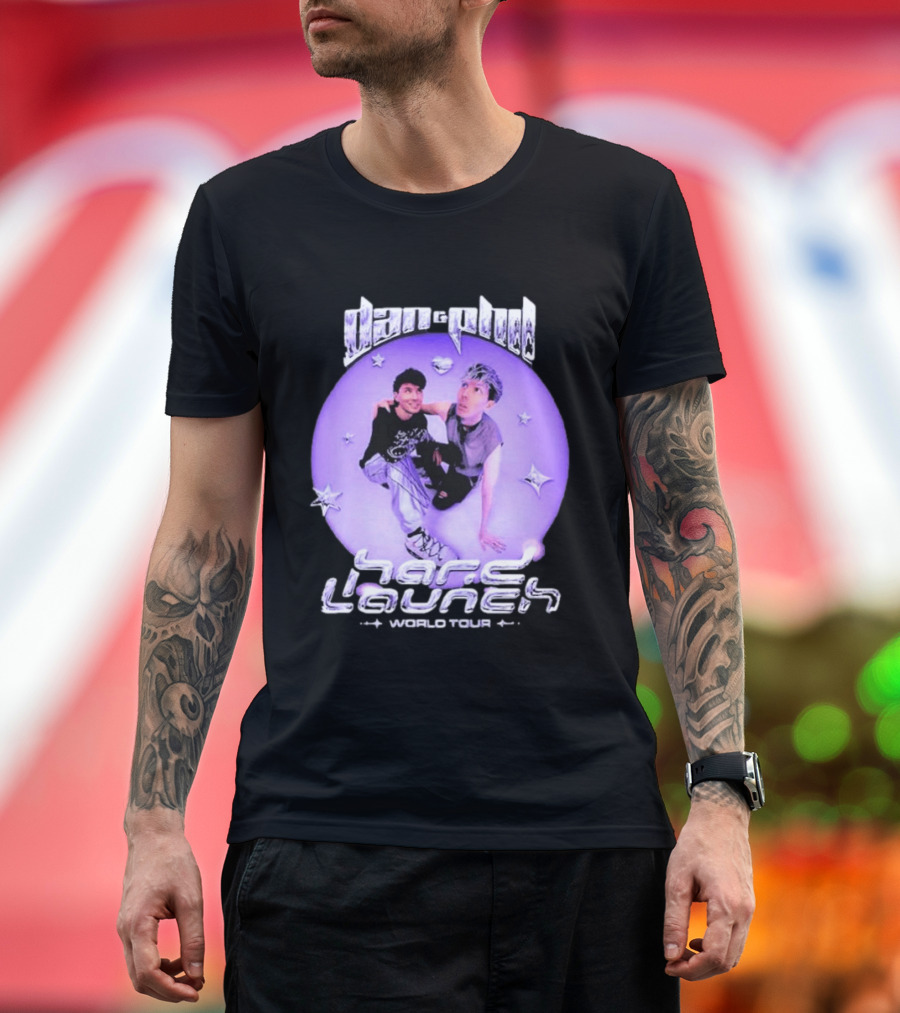 Dan And Phil Hard Launch World Tour 2026 2027 Purple Circle Star T-Shirt