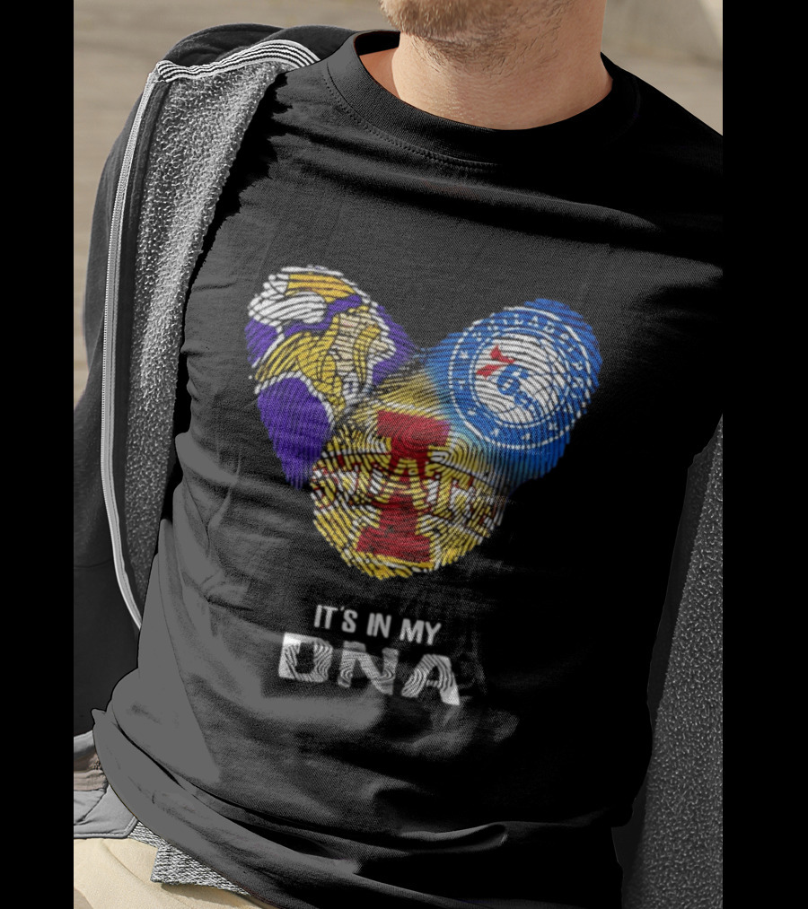 Iowa State Cyclones Minnesota Vikings Philadelphia 76ers It's In My DNA T-Shirt