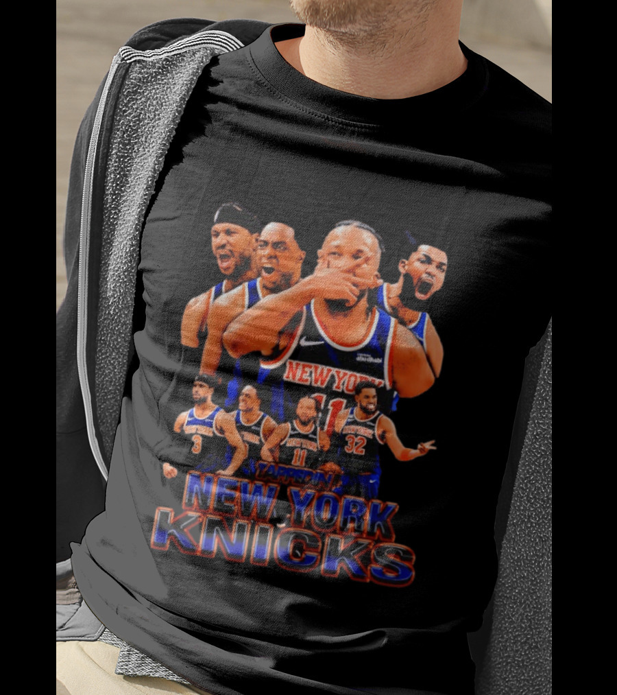 New York Knicks Tappin Jalen Brunson OG Anunoby Karl Anthony Towns Josh Hart Collage T-Shirt