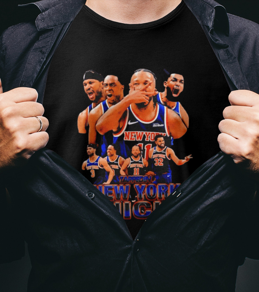 New York Knicks Tappin Jalen Brunson OG Anunoby Karl Anthony Towns Josh Hart Collage T-Shirt