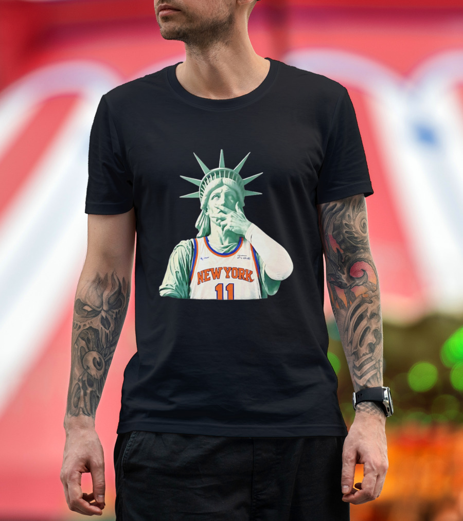 New York Knicks Statue Of Liberty Number 11 Jalen Brunson 2026 T-Shirt