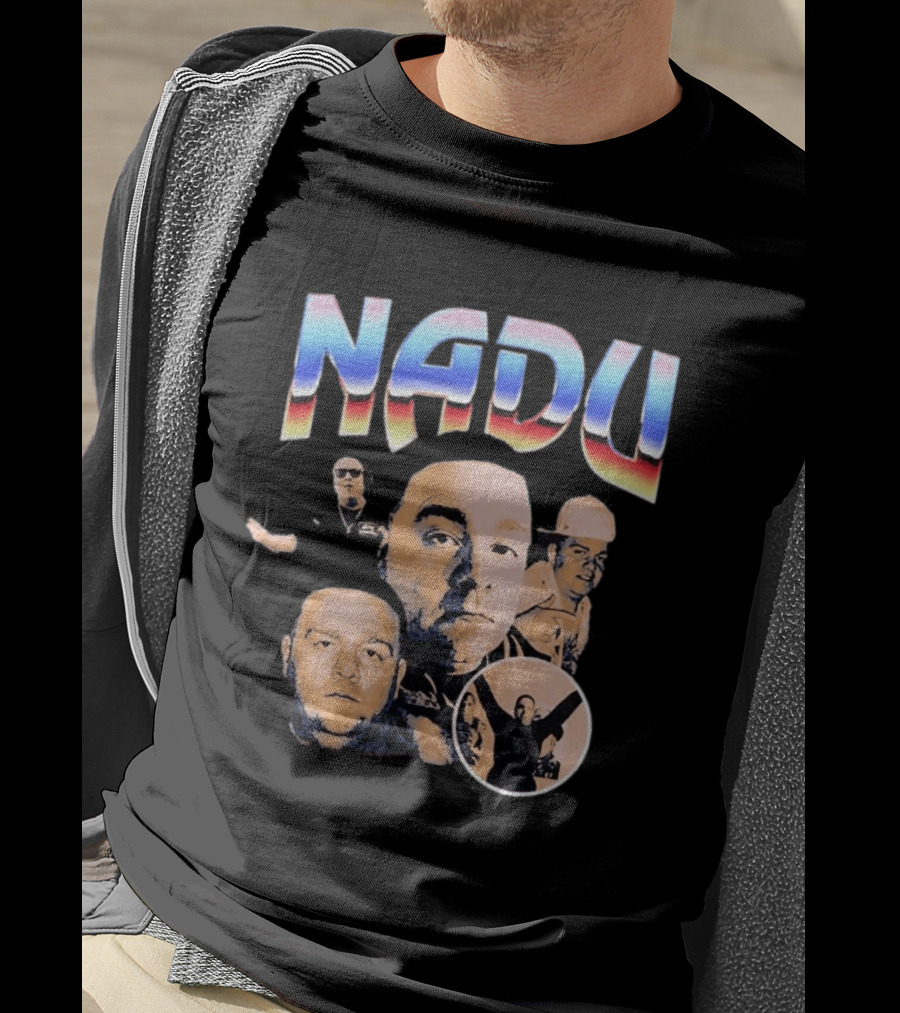 Nadu Multicolor Bold Text And Multiple Faces T-Shirt