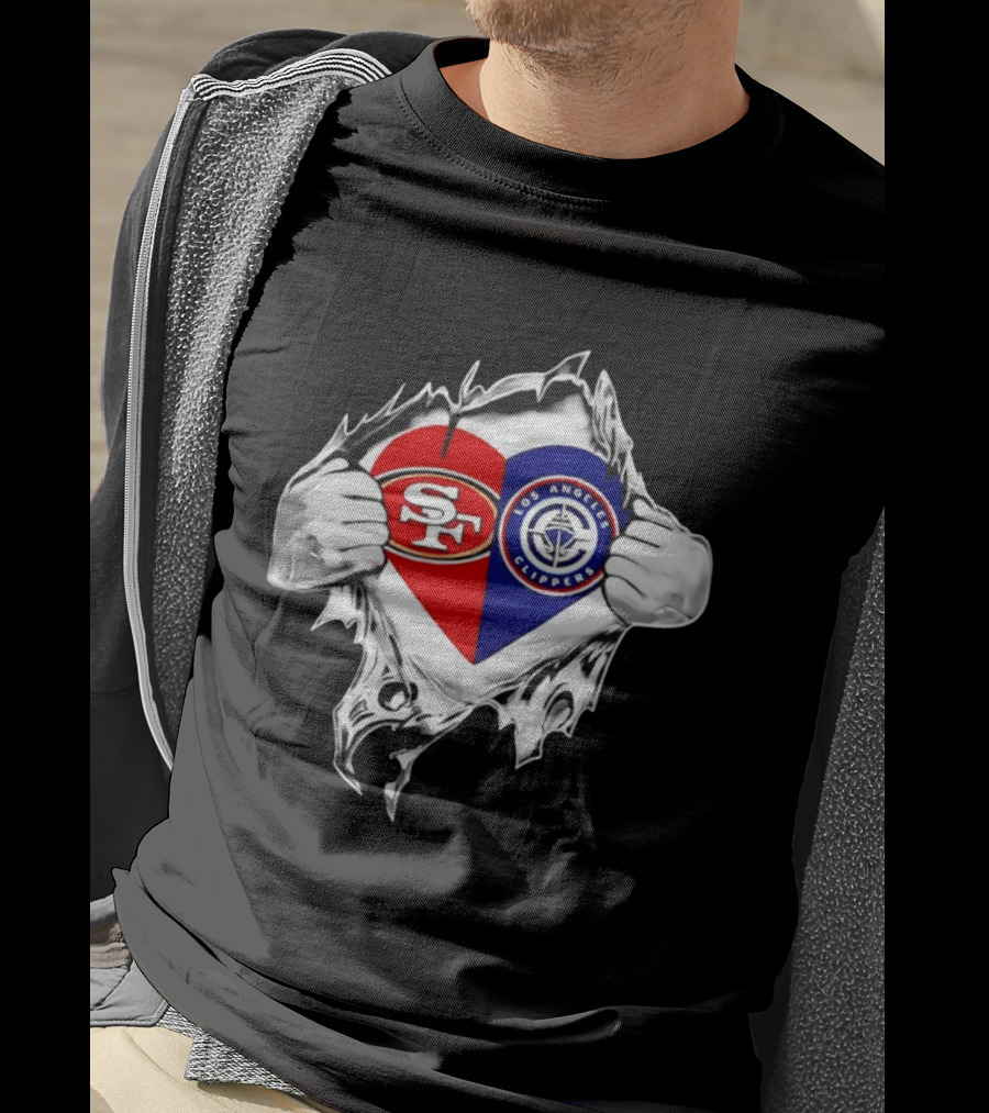 LA Clippers San Francisco 49ers Heart Scratch Dual T-Shirt