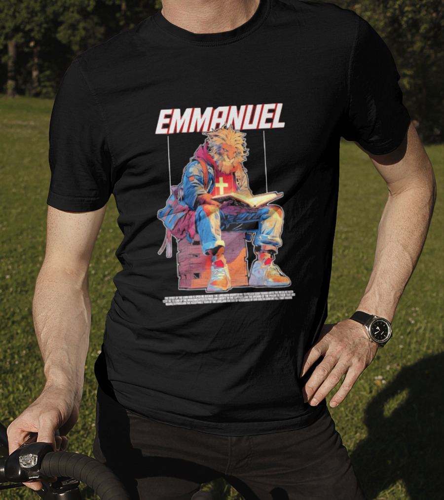 Emmanuel The Spirit Of The Lord God Is Upon Me Lion Reading To Comfort All That Mourn T-Shirt