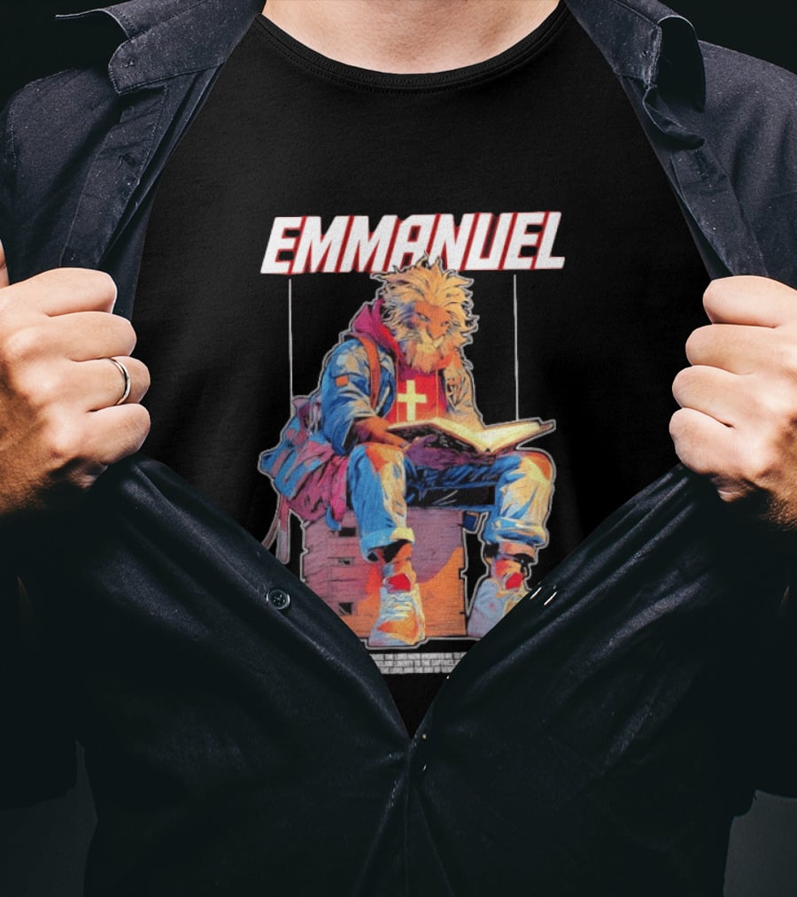 Emmanuel The Spirit Of The Lord God Is Upon Me Lion Reading To Comfort All That Mourn T-Shirt