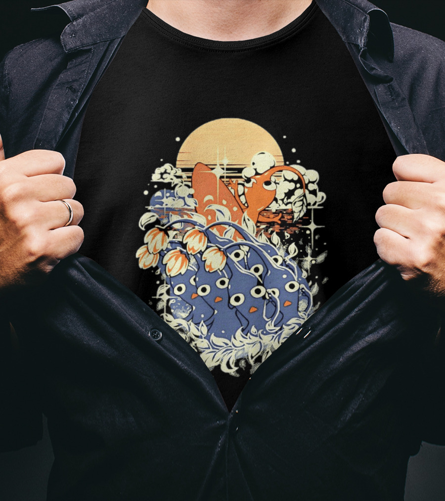 Surfing Pikmin Good Wave Sunset Retro Adventure T-Shirt