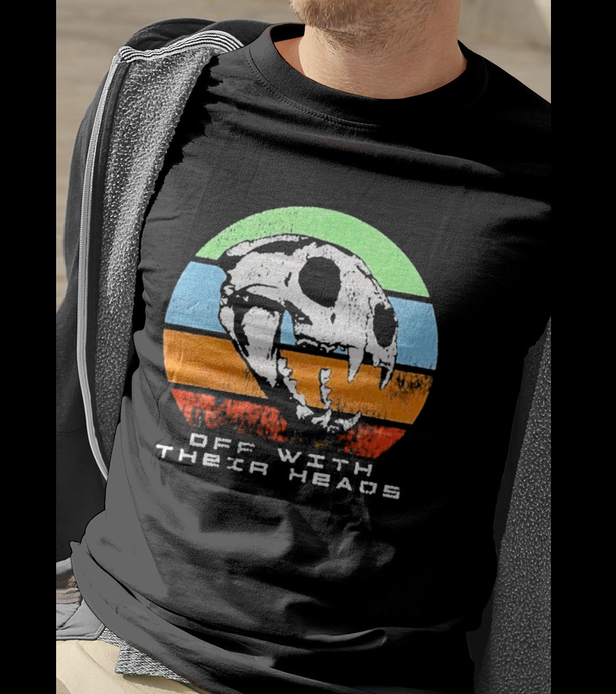 Off With Their Heads Skull Rainbow Stripes T-Shirt