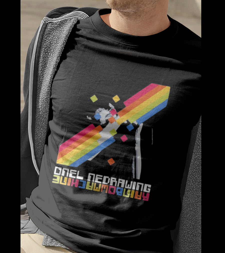 Onelinedrawing Rainbowmachine Colorful Abstract Blocks T-Shirt