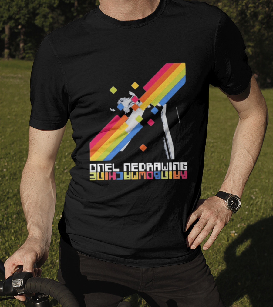 Onelinedrawing Rainbowmachine Colorful Abstract Blocks T-Shirt