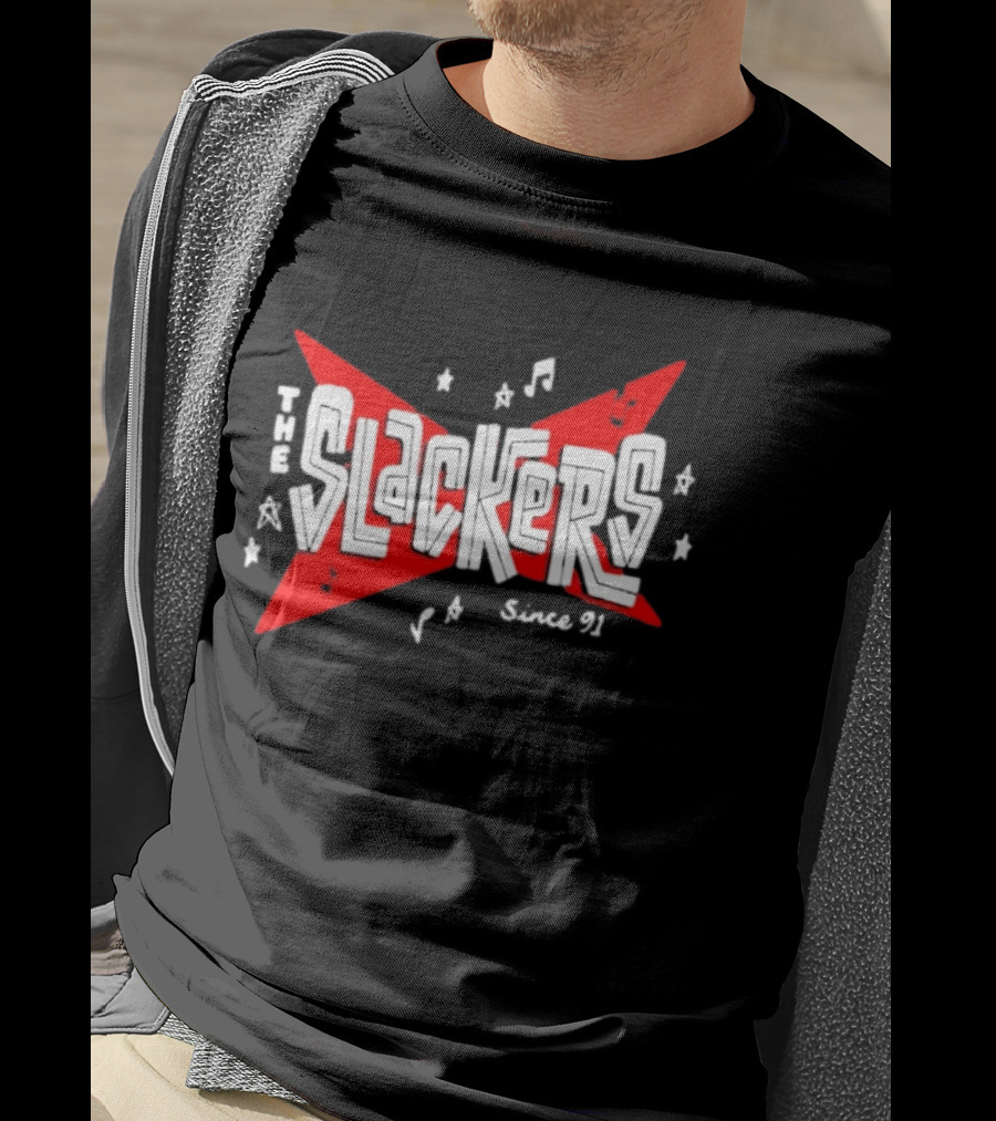 The Slackers Since 91 Tour Retro Music Notes And Stars T-Shirt