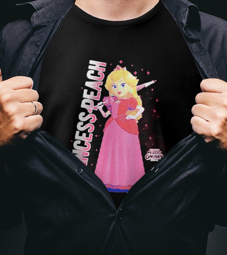 Super Mario Galaxy Movie Princess Peach Colorful Adventure T-Shirt