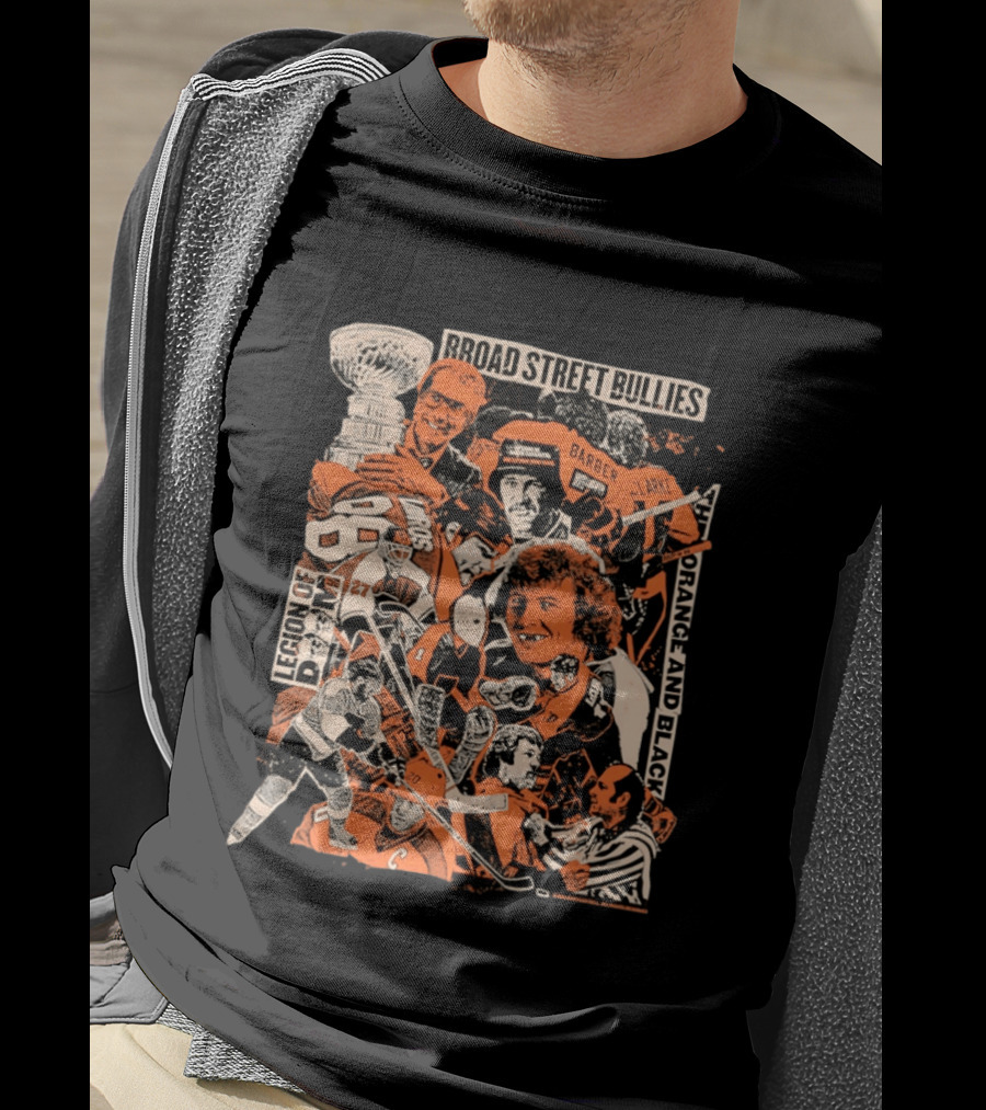 Philadelphia Flyers Broad Street Bullies Legion Of Doom Orange And Black T-Shirt