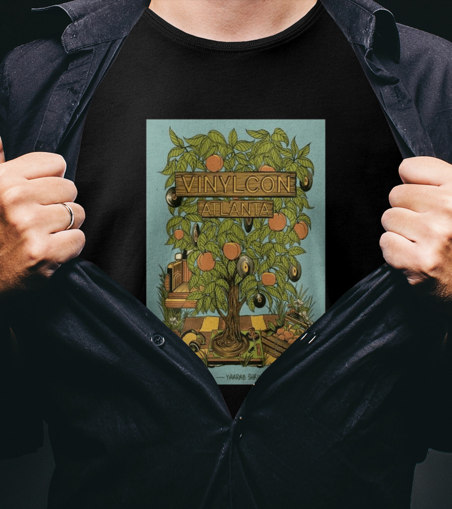 VinylCon Atlanta August 29 30 2026 Yaarab Shrine Georgia Peach Tree Records T-Shirt