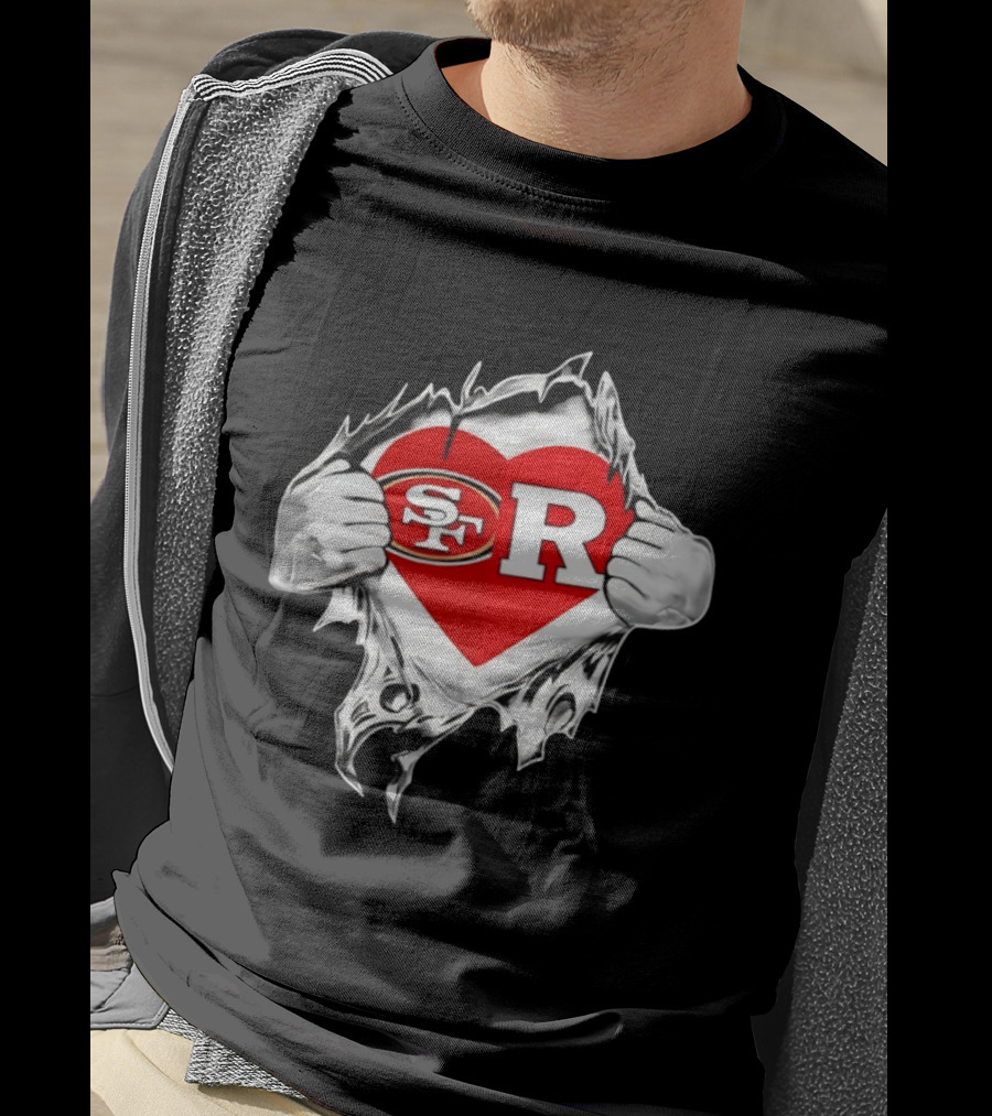 San Francisco 49ers Rutgers Scarlet Knights Heart Scratch Passion T-Shirt