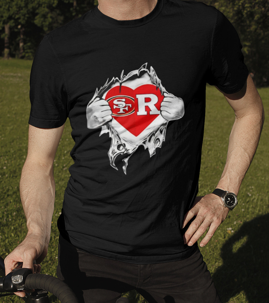 San Francisco 49ers Rutgers Scarlet Knights Heart Scratch Passion T-Shirt