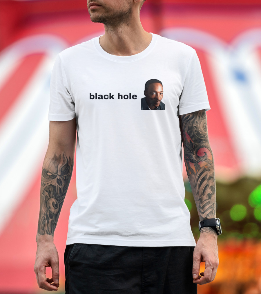 Black Hole Anthony Mackie Face T-Shirt