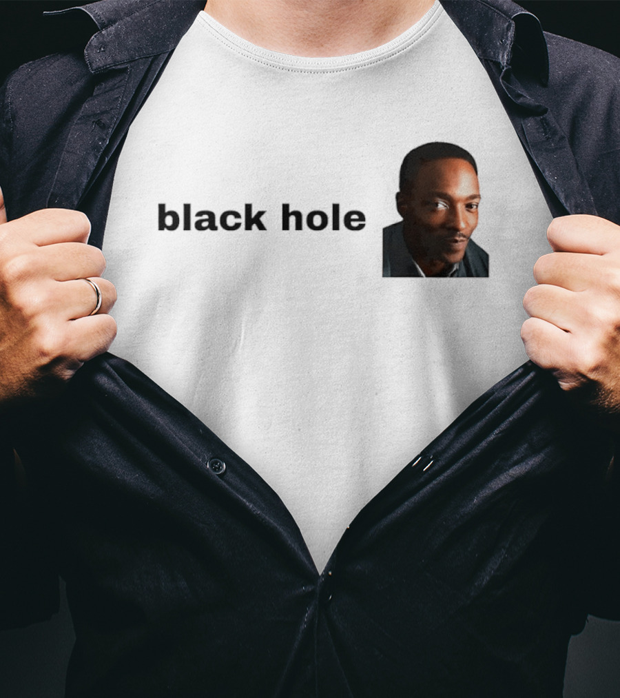 Black Hole Anthony Mackie Face T-Shirt