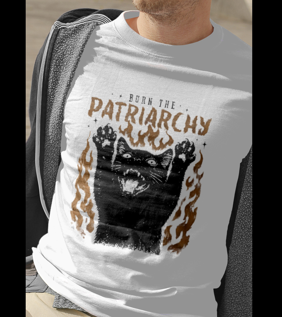Burn The Patriarchy Feminism Cat Empowerment T-Shirt