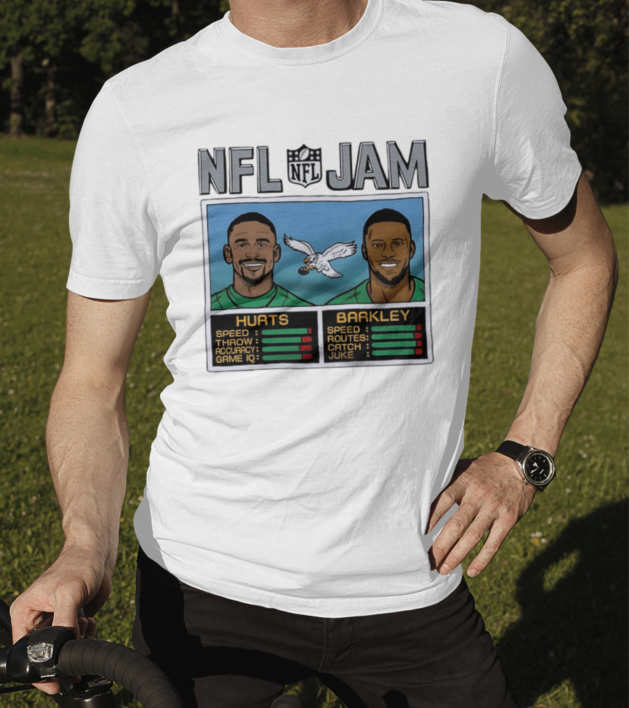 NFL Jam Jalen Hurts Saquon Barkley Philadelphia Eagles Video Game T-Shirt