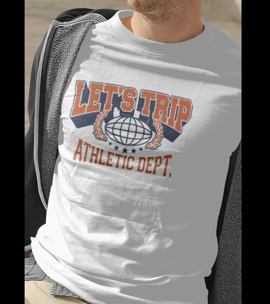 Let's Trip Athletic Dept Go Sports Globe Stars T-Shirt