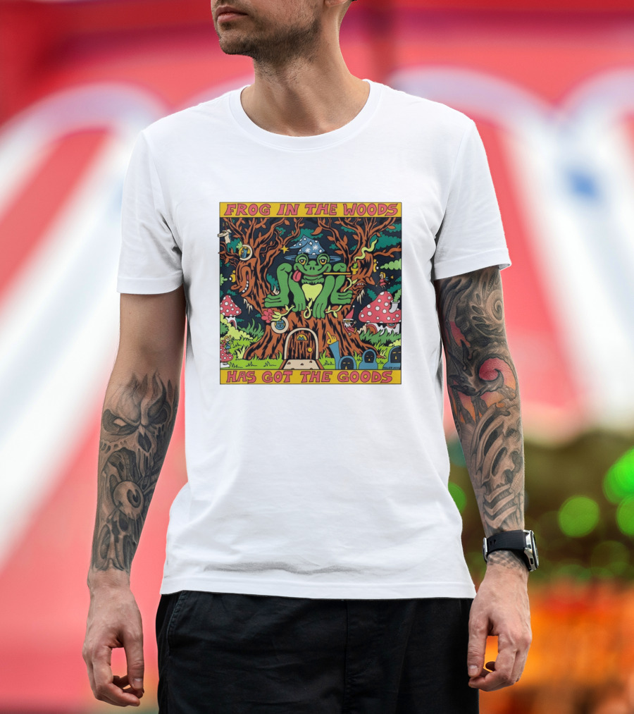 Frog In The Woods Has Got The Goods Killer Acid Psychedelic Forest Scene T-Shirt