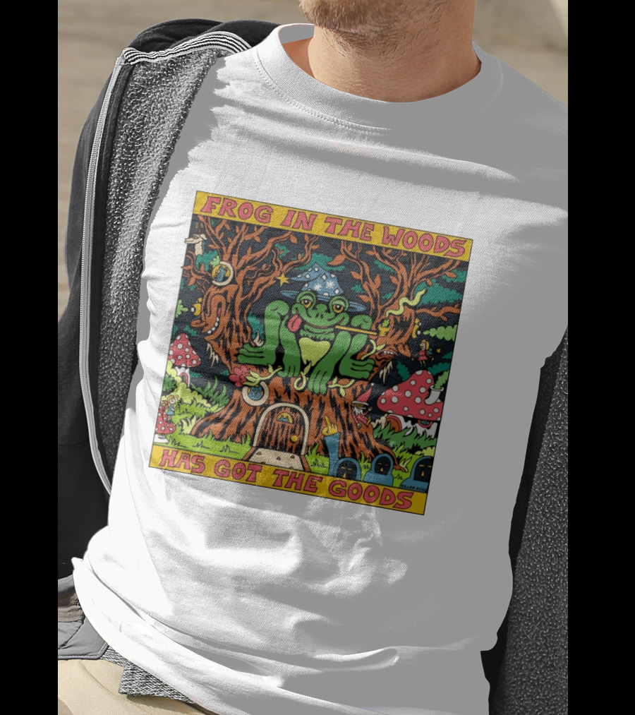 Frog In The Woods Has Got The Goods Killer Acid Psychedelic Forest Scene T-Shirt