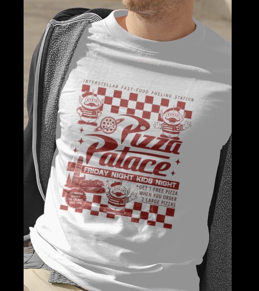 Pizza Palace Skeeball Fast Food Arcade Person Get 1 Free Pizza T-Shirt